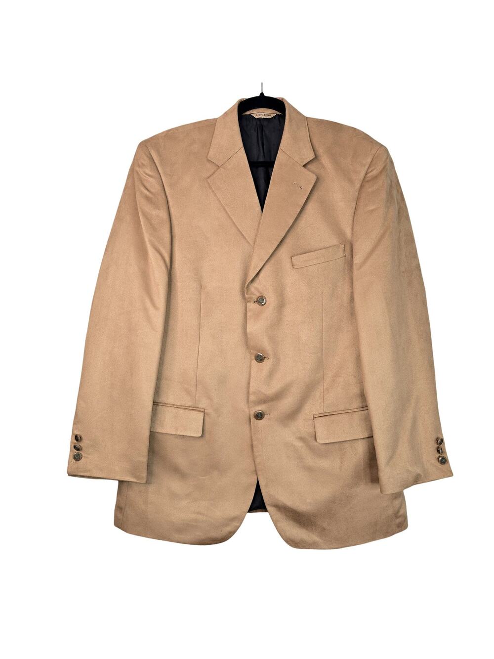 Luca Rossi Blazer Mens 40R Tan Camel Sport Coat Notch Lapel 3 Button Jacket